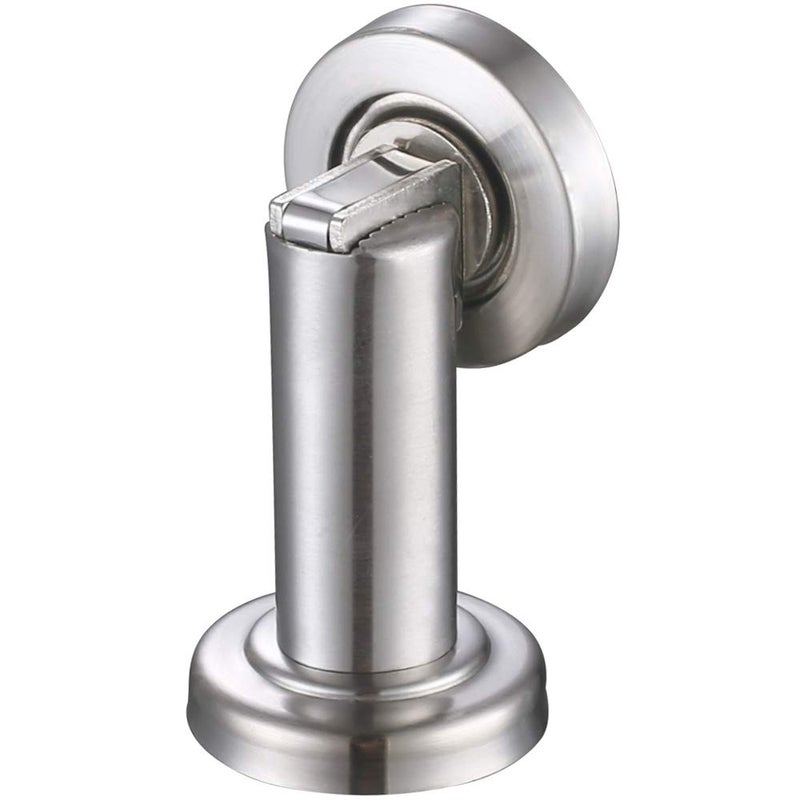 Angle Simple Magnetic Door Stopper, Angle Simple Metal Doorstop Wall Or Floor Mount Heavy Duty Door Holder with Magnet Metal Wood Door Catch Home Office Commercial Use, Brushed Nickel - Image 1